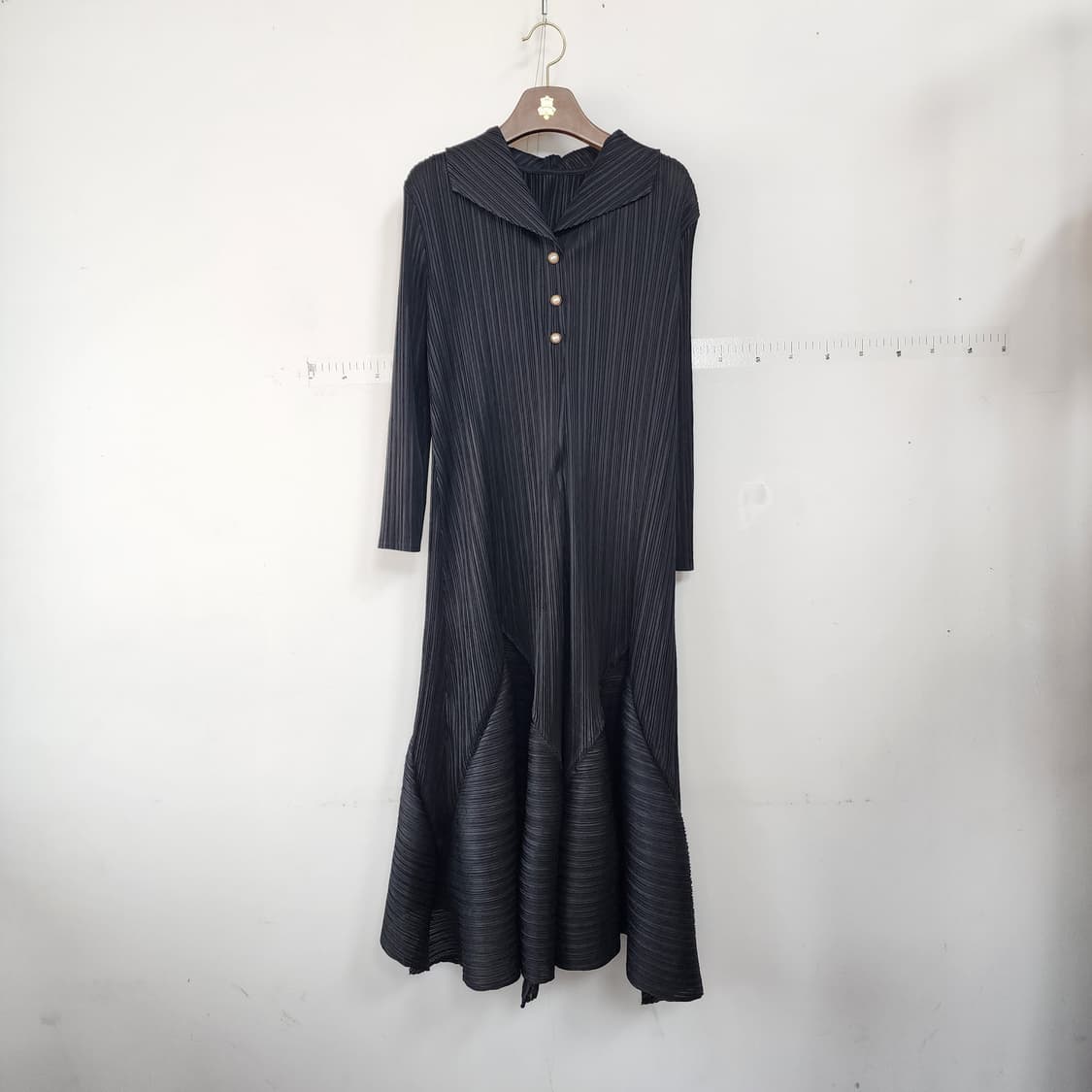 플리츠 롱 원피스 블랙 상품이미지1