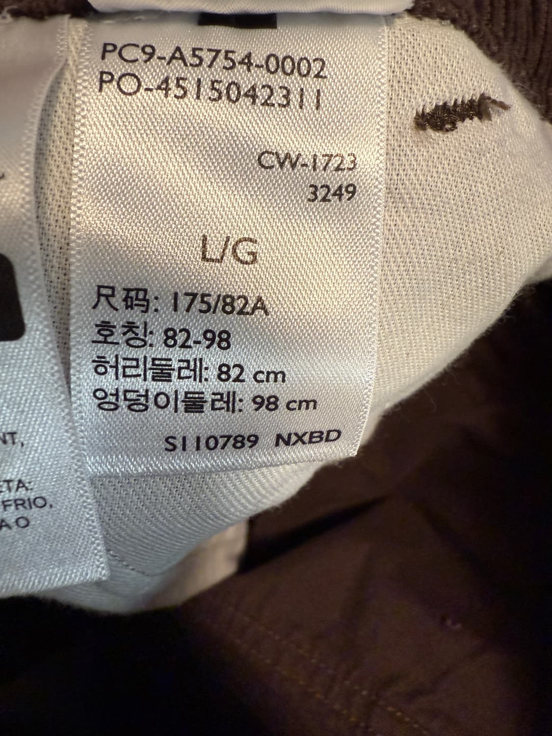 리바이스 브라운 코듀로이 카고팬츠 30-36 상품이미지7