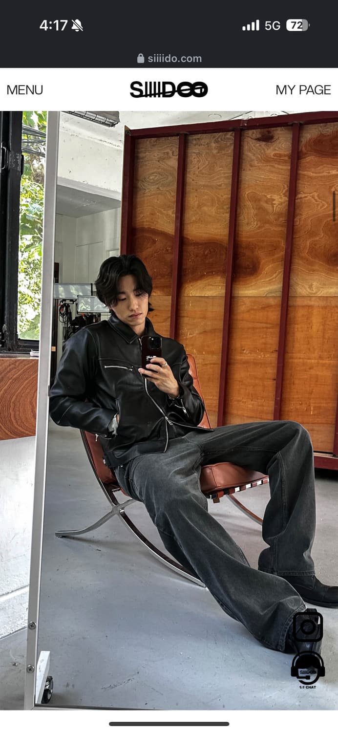 시도 SIIIIDO 24 fw 블랙 레더 자켓 상품이미지3