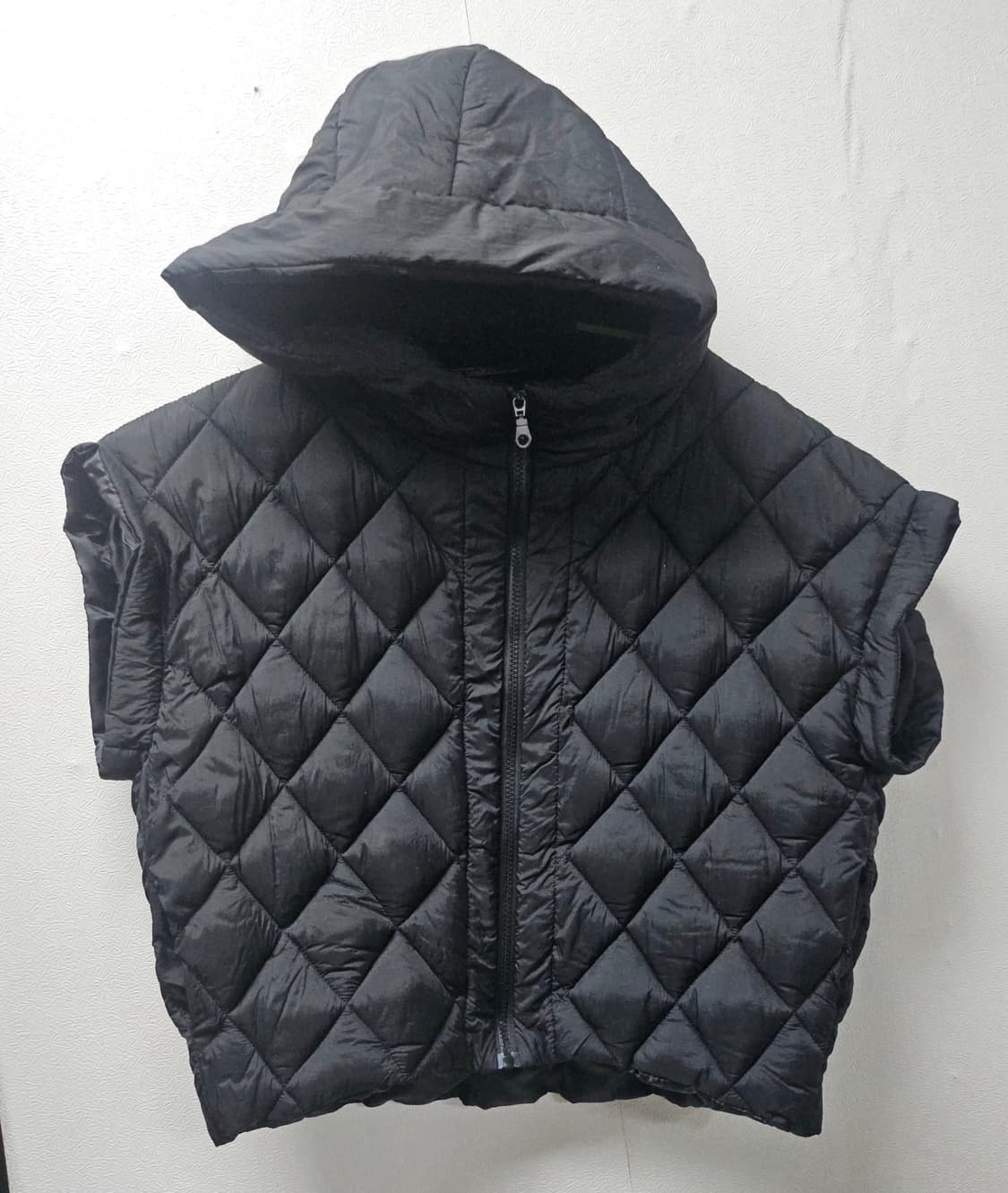 블랙 다이아 퀼팅 후드 패딩 조끼  free 상품이미지1