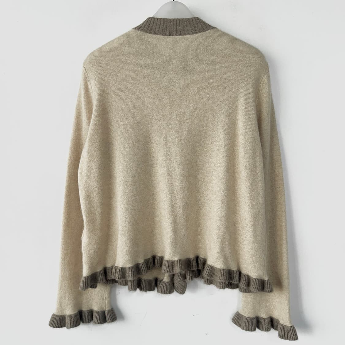 몽골 MCK 캐시미어 러플 헴 니트 가디건 상품이미지4