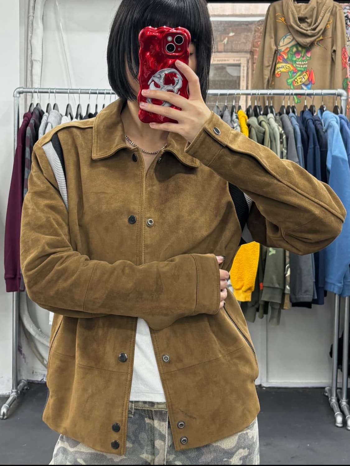 빈티지 스웨이드 바시티 자켓 상품이미지1