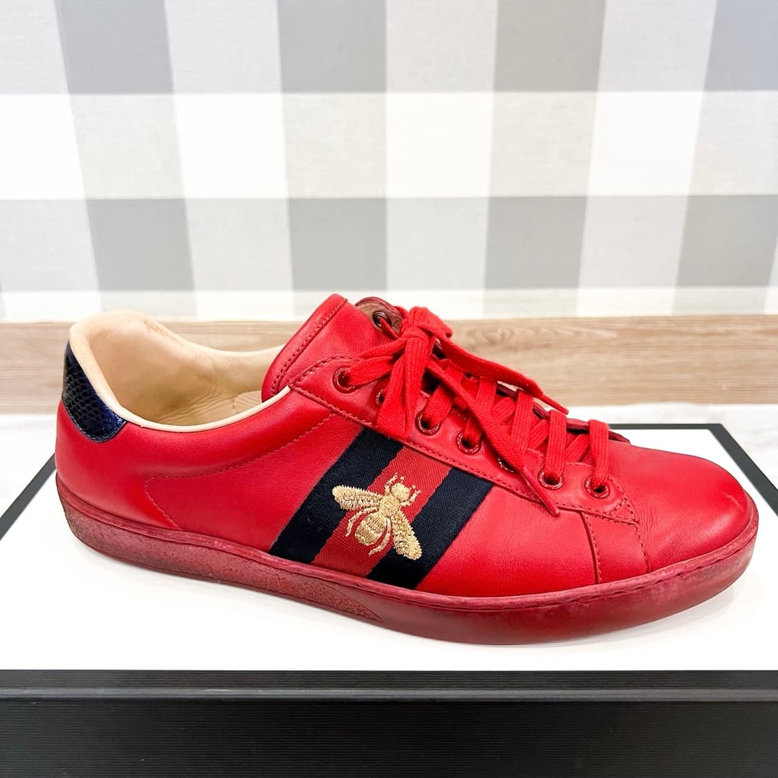 [UK8] 구찌 에이스 꿀벌 스니커즈 레드 상품이미지3