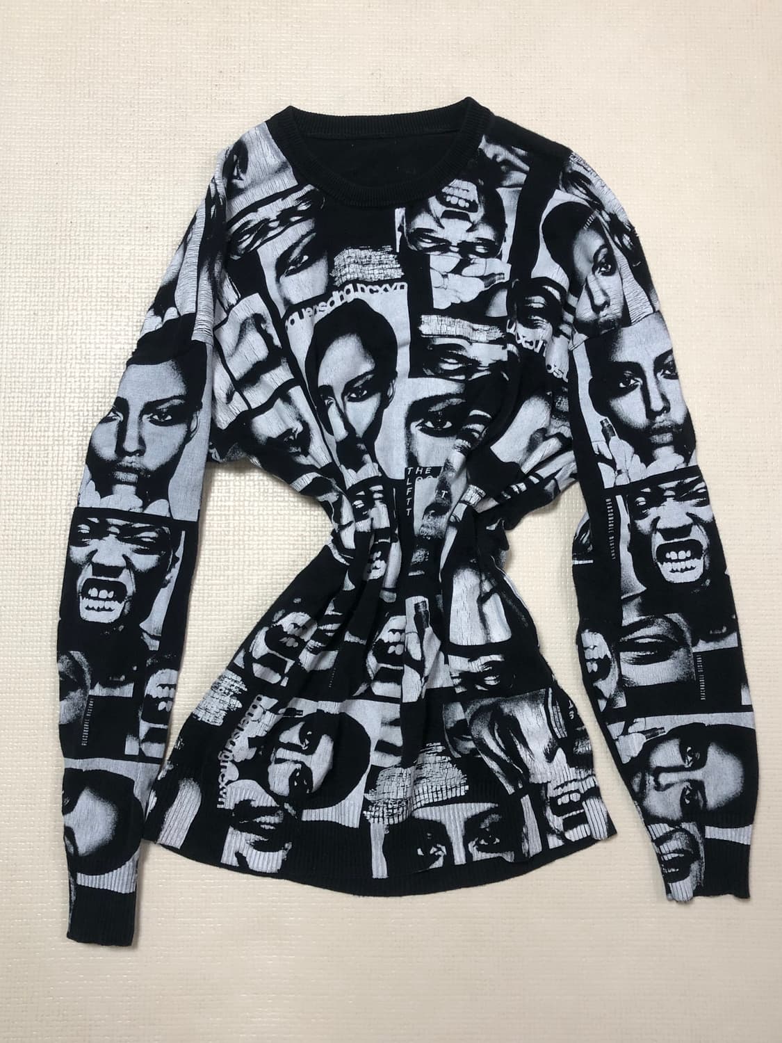 빈티지 블랙 펑크 프린팅 니트 상품이미지8
