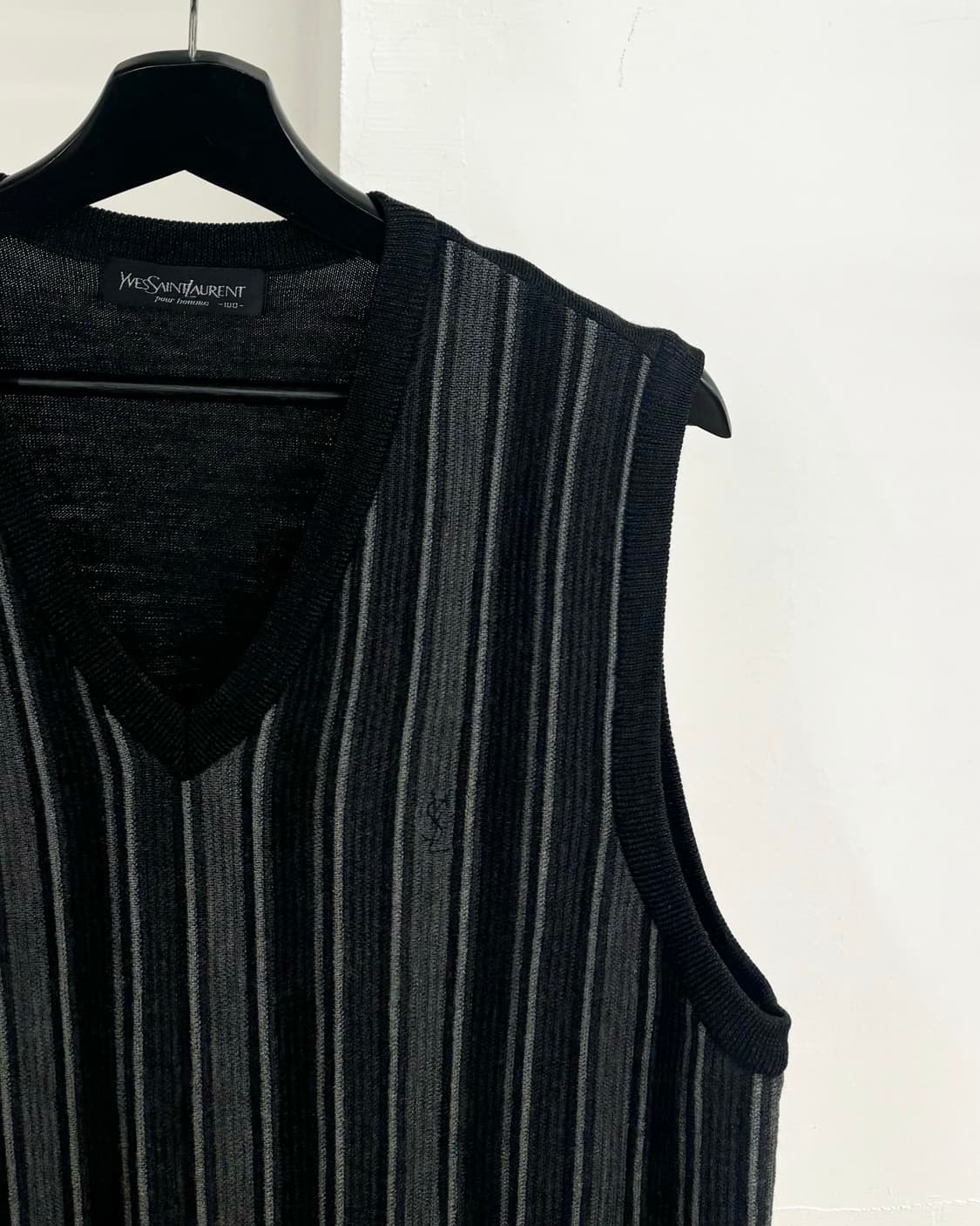 이브 생 로랑 스트라이프 울 니트 베스트 상품이미지4