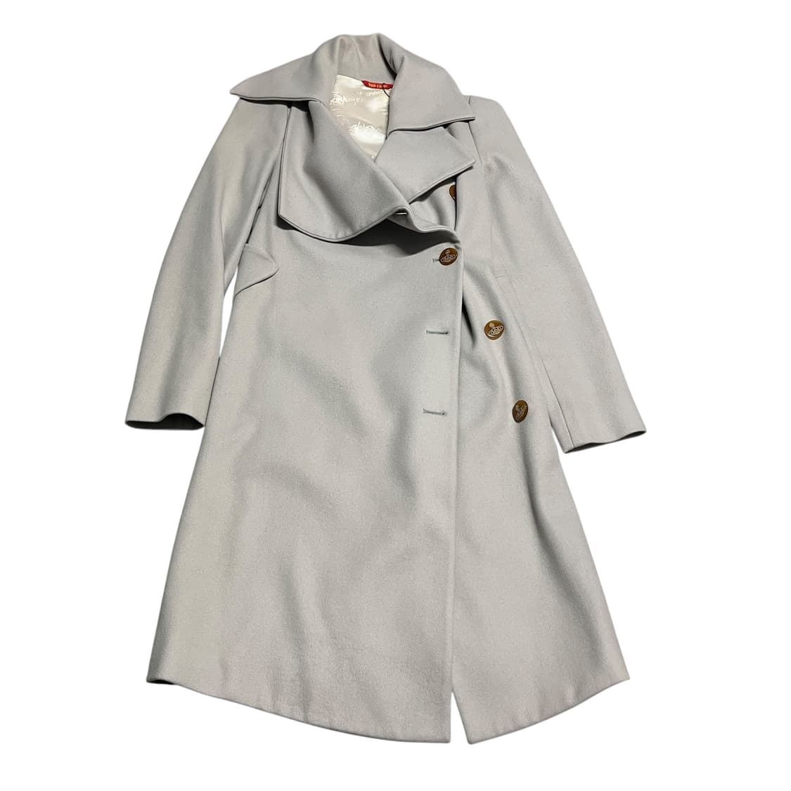 비비안 웨스트우드 레드라벨 orb 버튼 드레이프 캐시미어 코트 상품이미지1