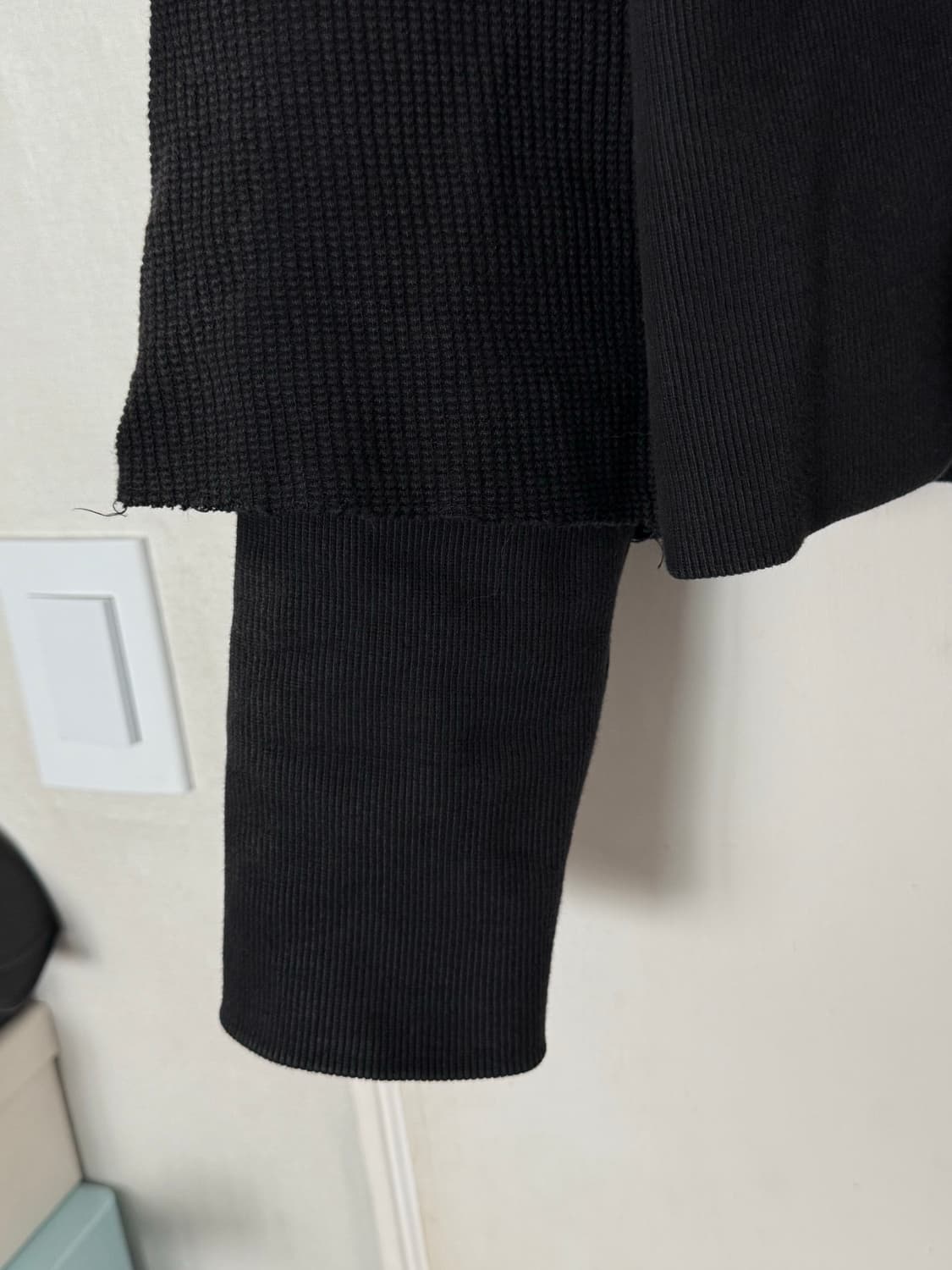 프로젝트 G/R 김프 와플 써멀 후드집업 블랙 상품이미지6