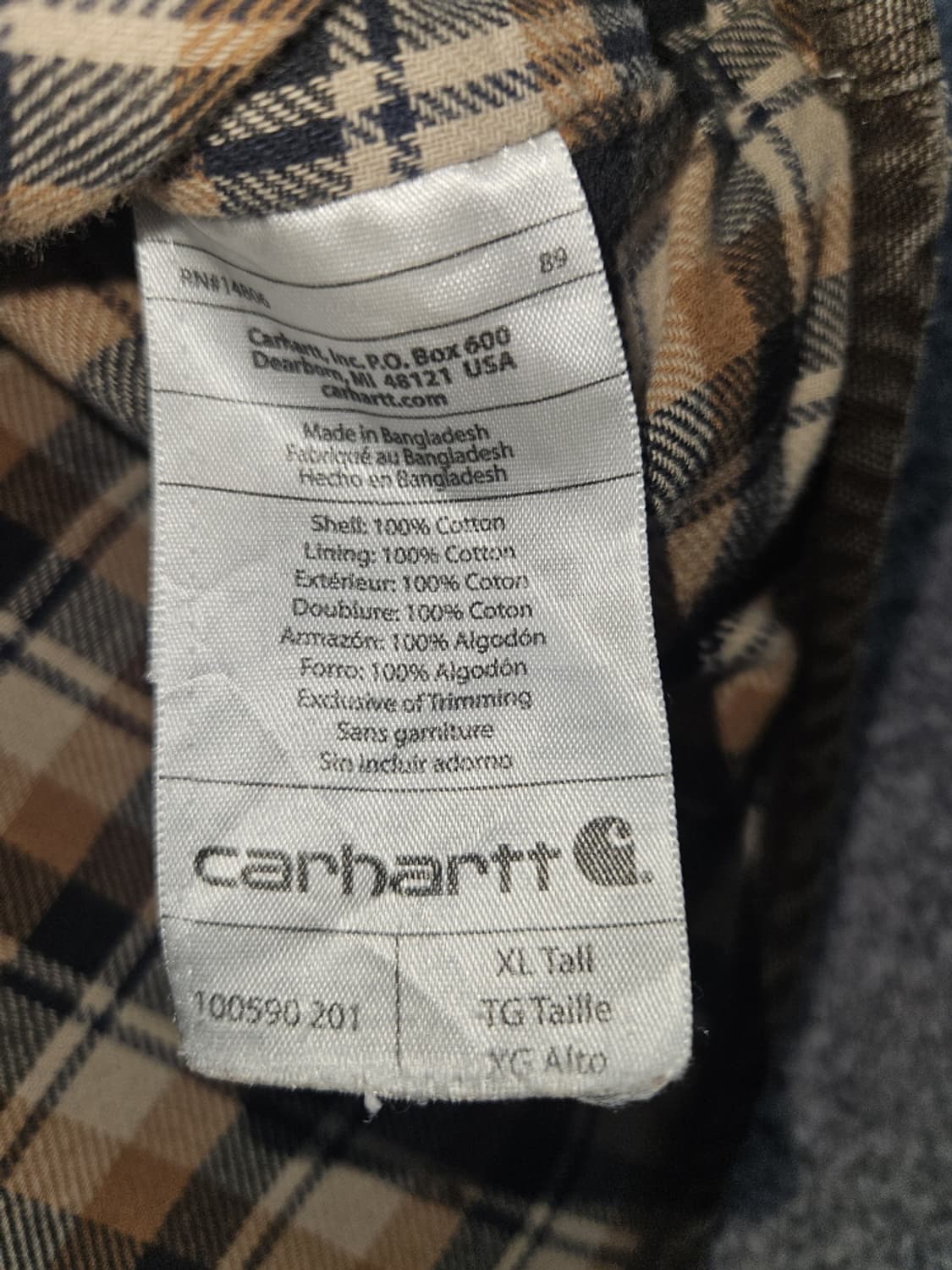 칼하트 덕 캔버스 플란넬 버튼업 워크 셔츠 ( XL ) / 10340 상품이미지9