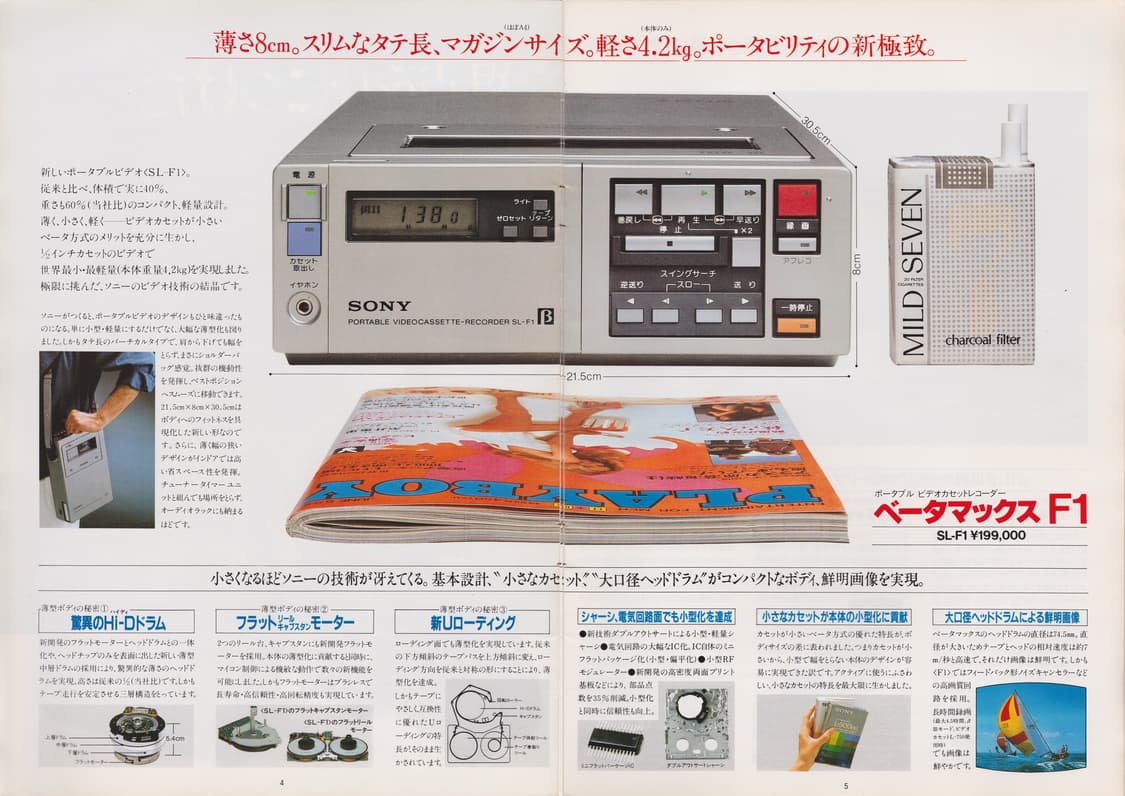 소니 베타맥스 비디오 카메라, 포터블 테이프 레코더 상품이미지6