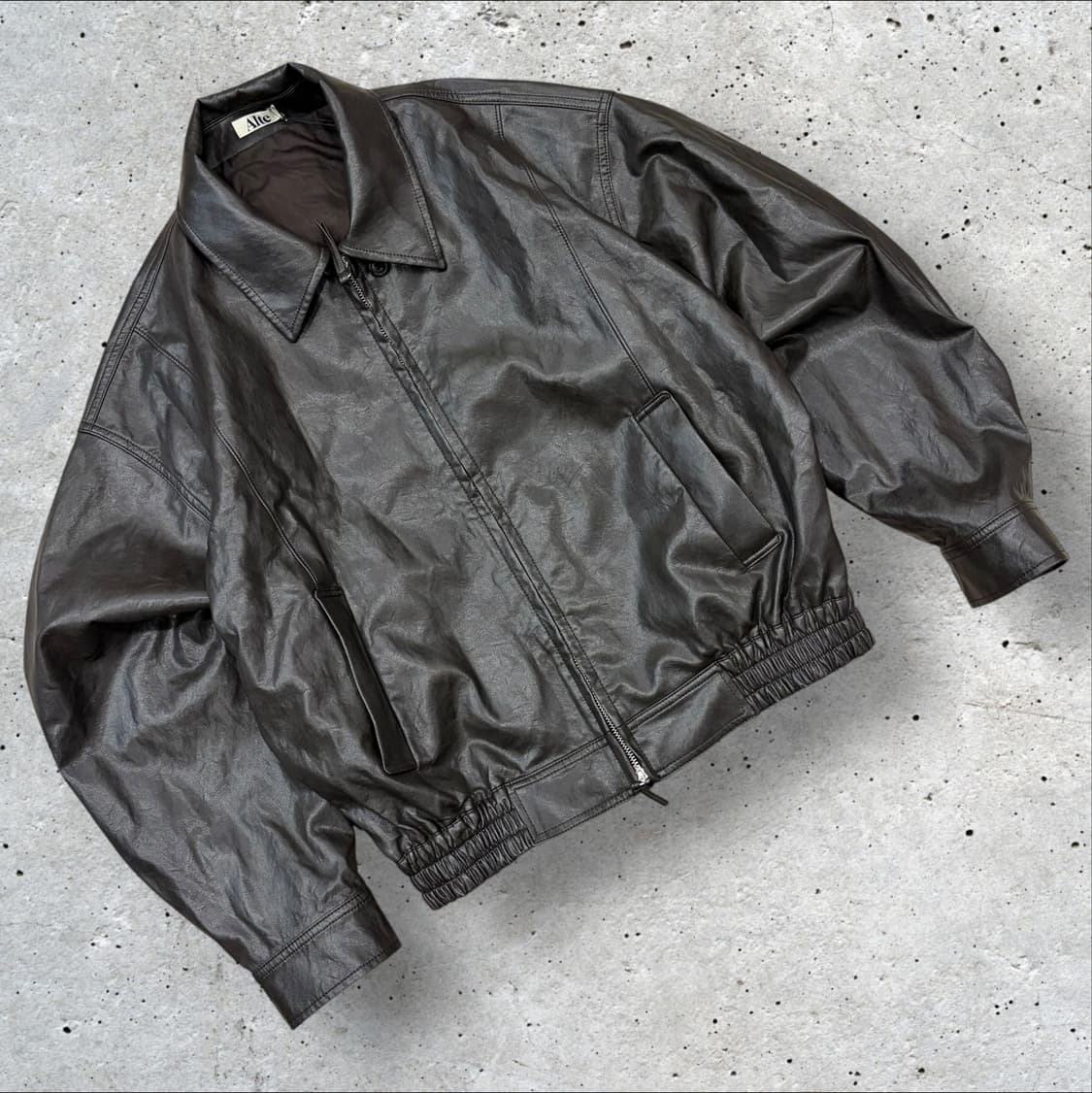 알테 Alte 브라운 레더 봄버 자켓 D175 상품이미지1