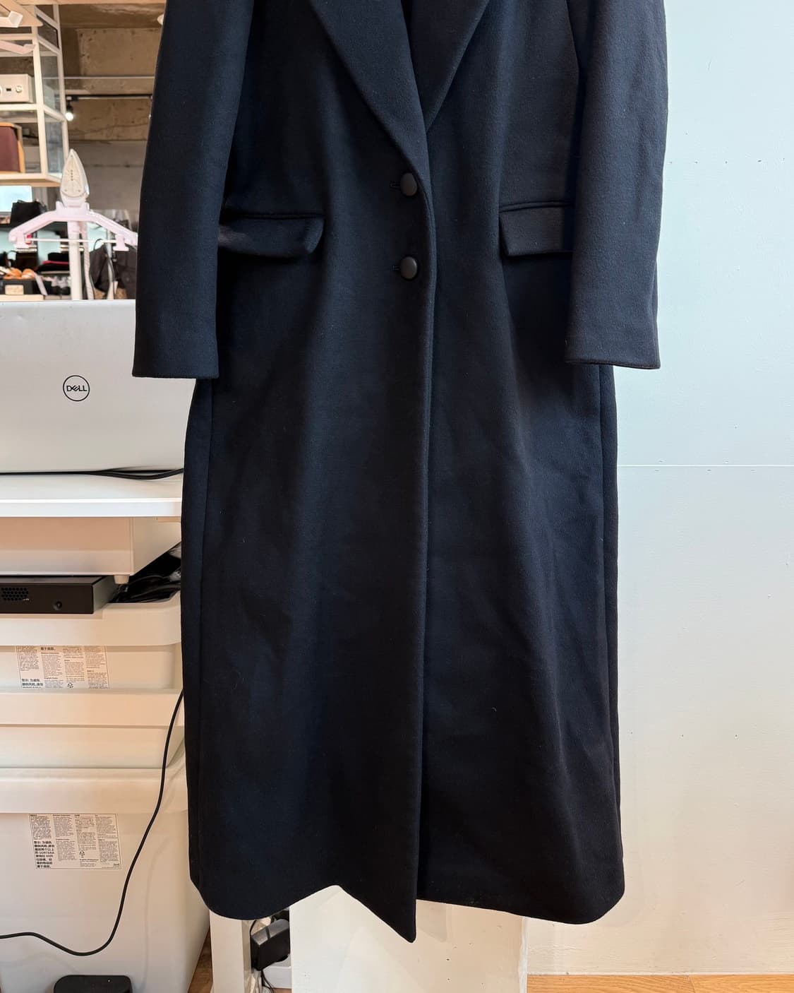 이자벨마랑 블랙 캐시미어 혼방 롱 코트 상품이미지4