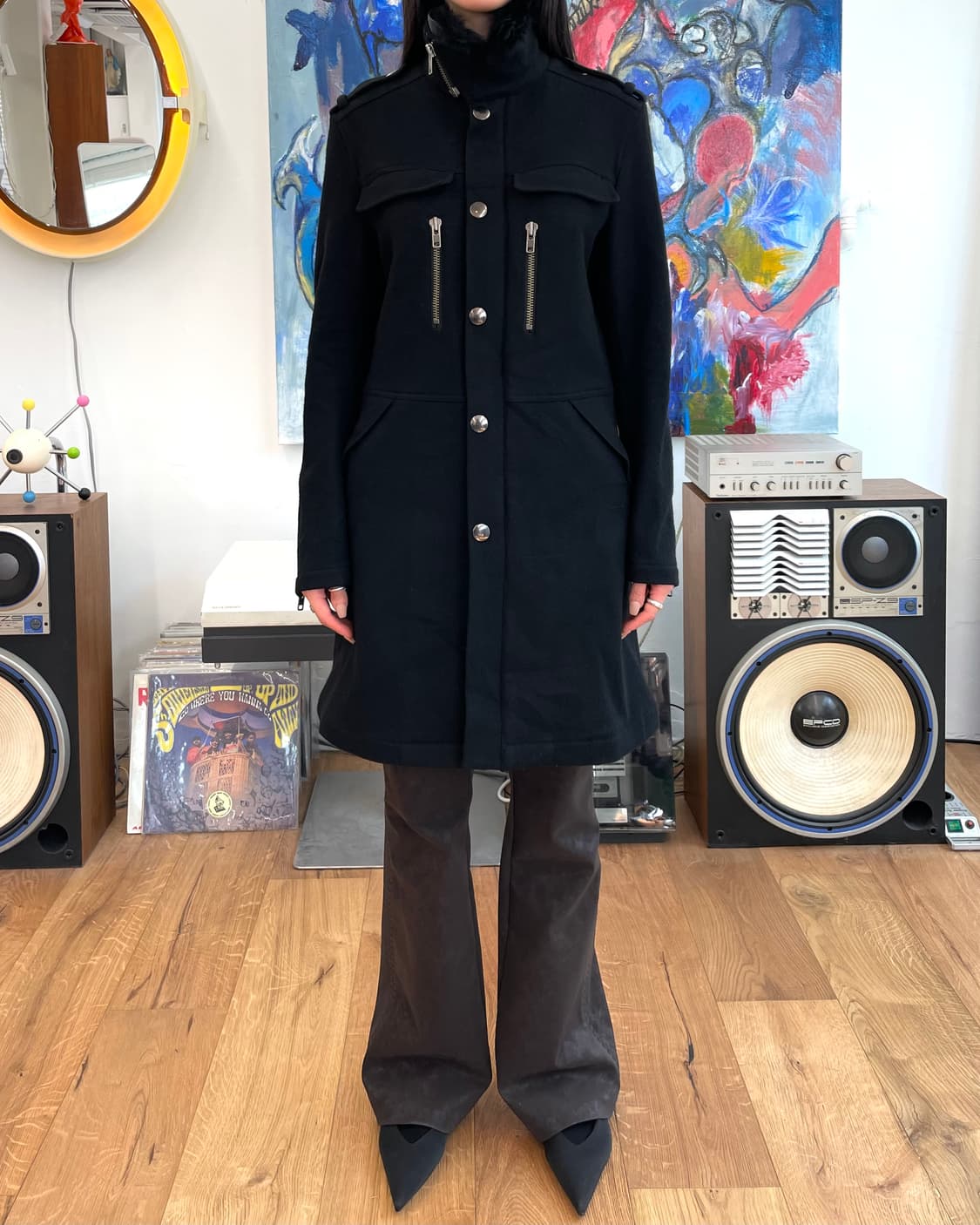 [M] 캐서린햄넷 퍼 트리밍 코트 상품이미지5