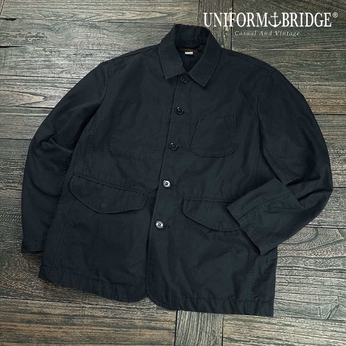 [유니폼브릿지] 루즈핏 코튼 자켓 블랙 M19378 상품이미지1