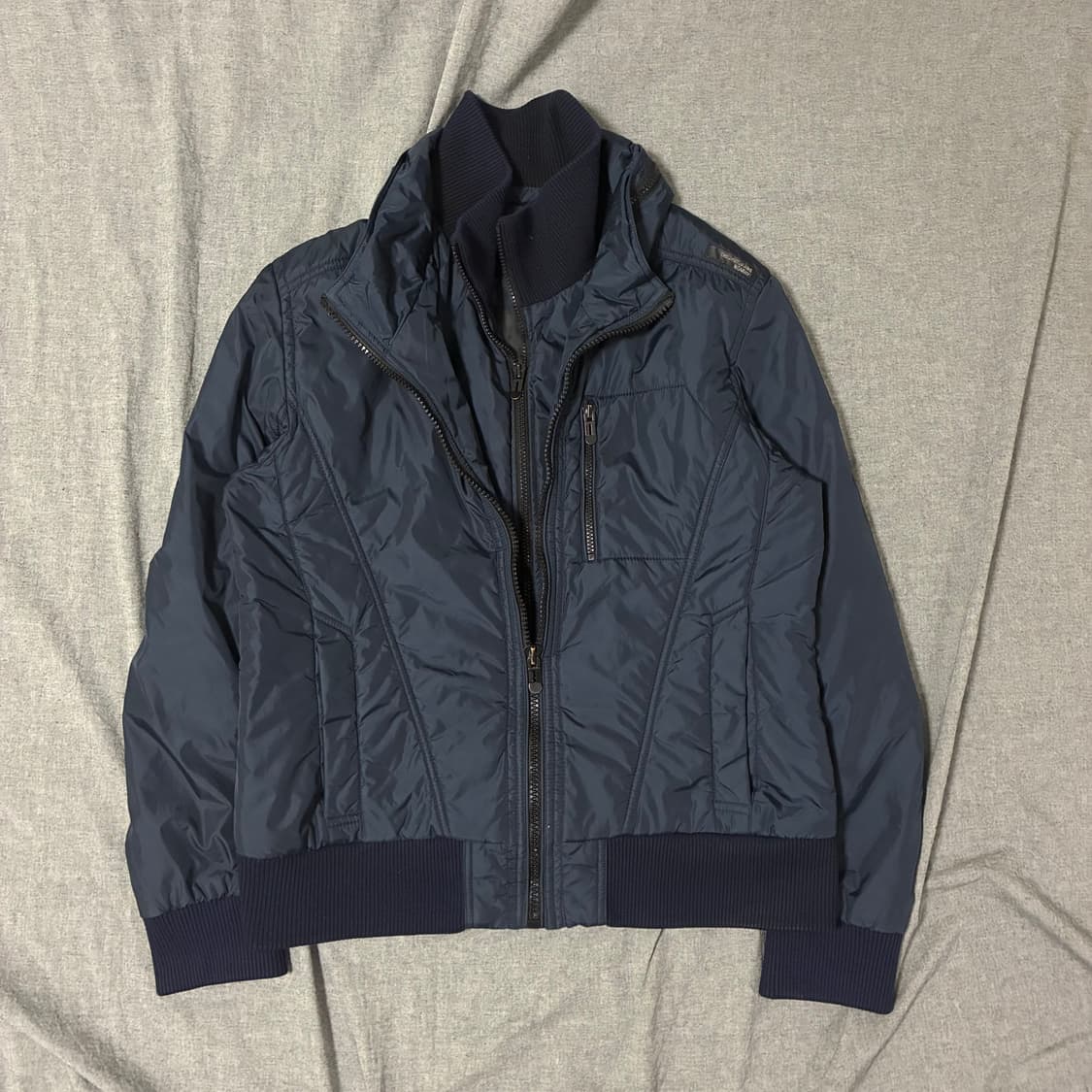 더블 집업 y2k 자켓 네이비 상품이미지5