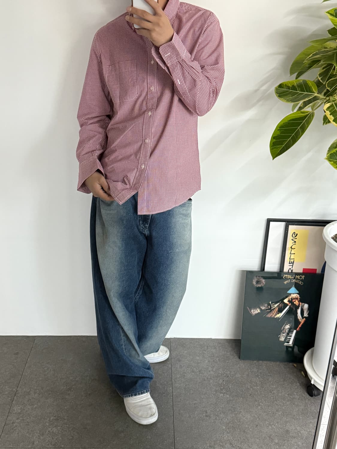 새상품급 유니클로 셔츠 레드체크 상품이미지2