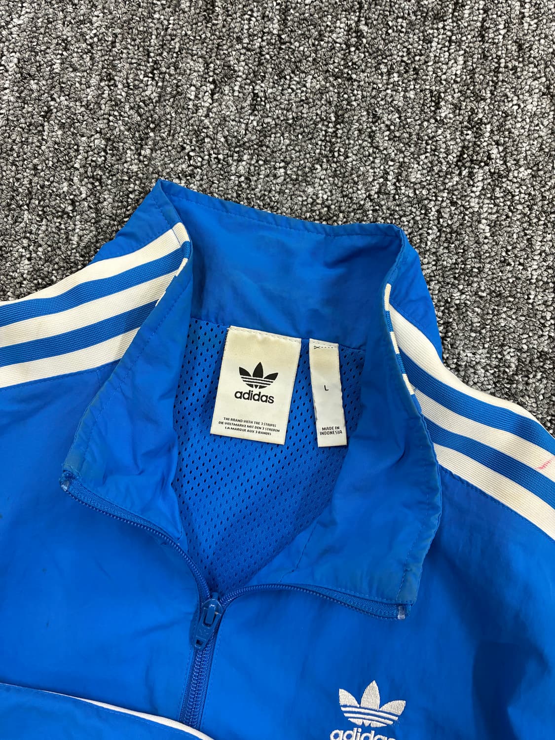 아디다스 블루 락업 트랙탑 바람막이 L 상품이미지6