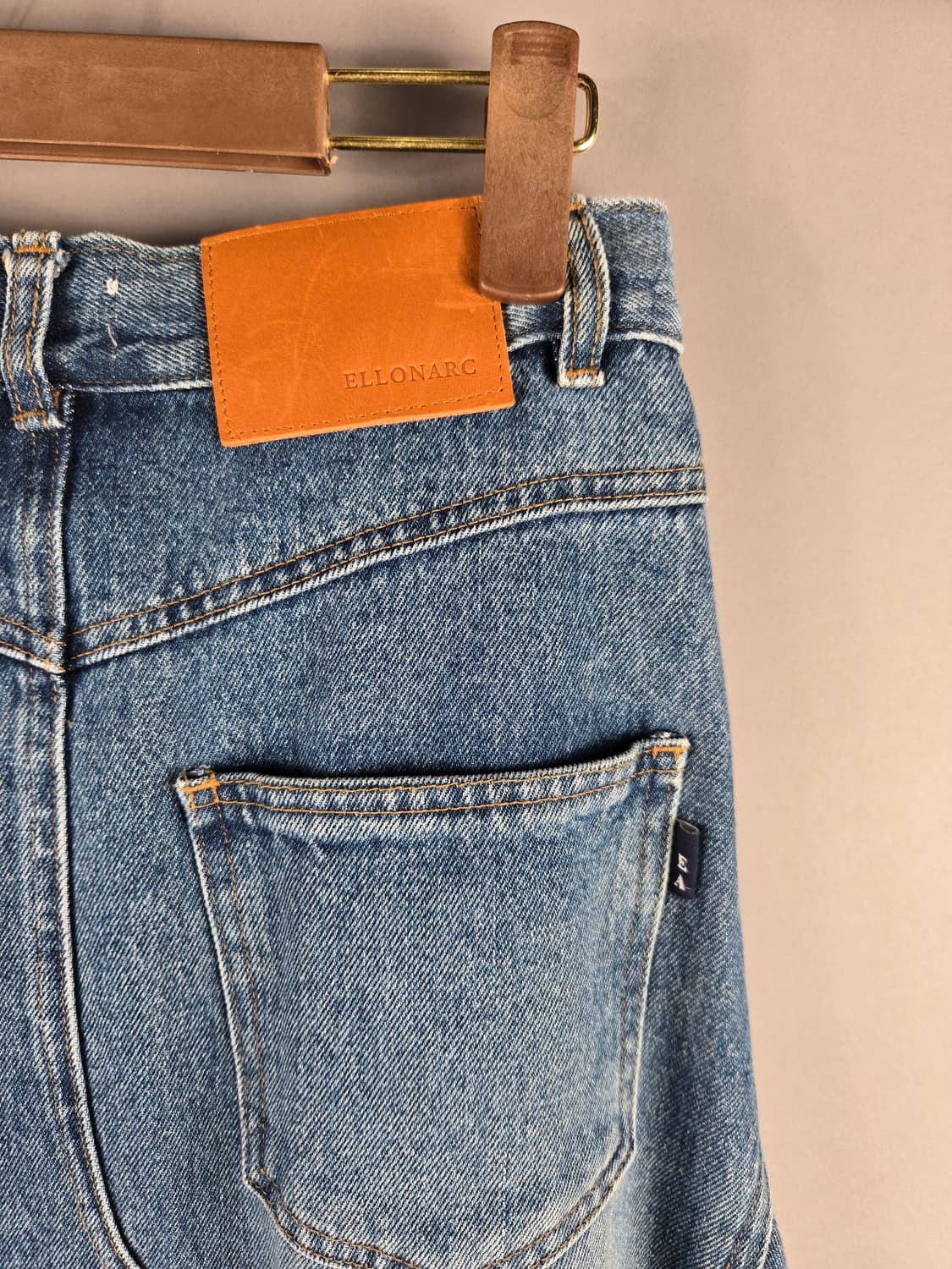 엘런아크 S 언발란스 롱 플레어 데님 청 스커트 치마 상품이미지5