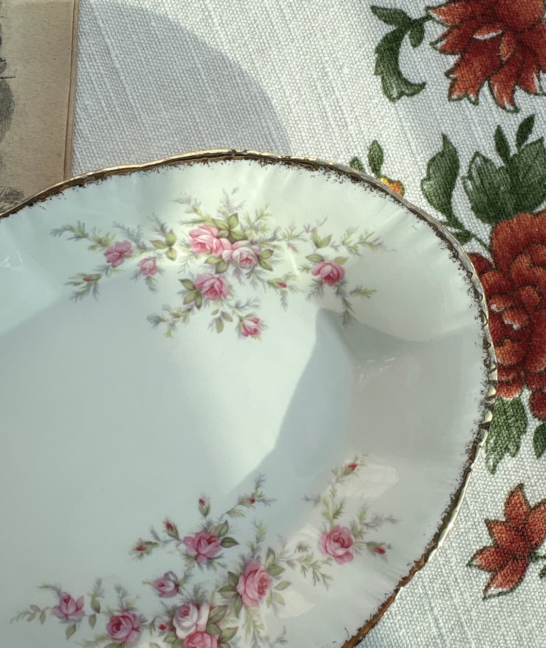 1950s 영국 빈티지 파라곤 빅토리아나로즈 오벌 플레이트 상품이미지3