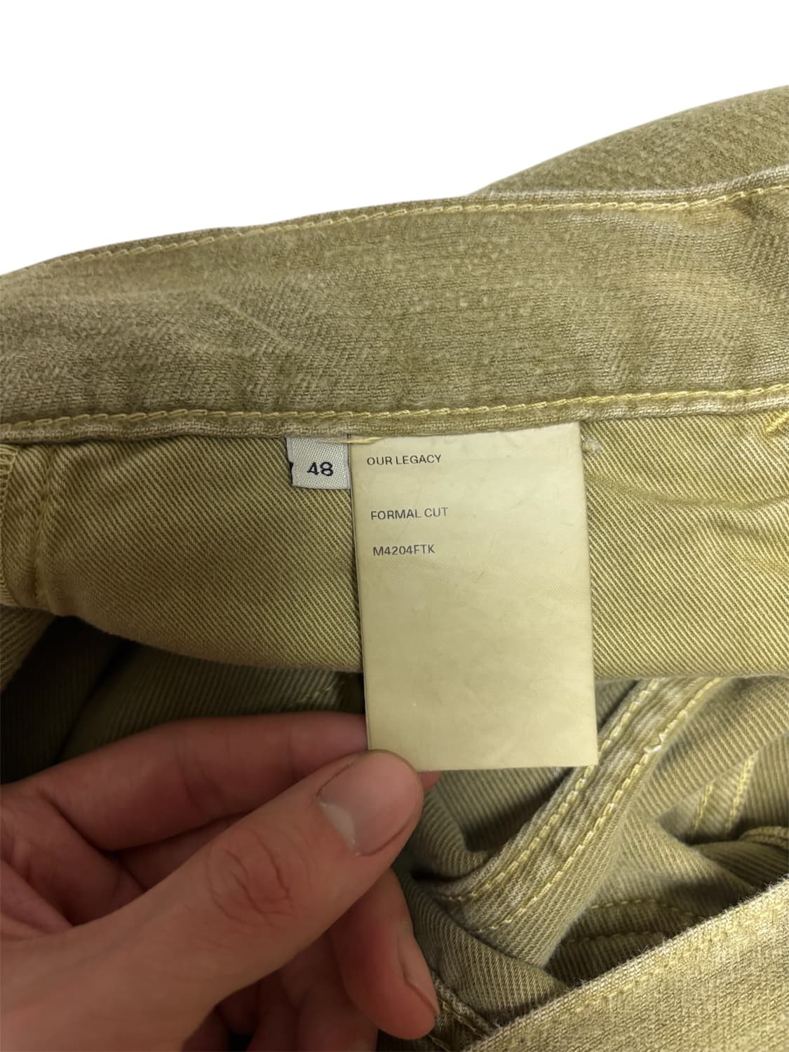 [정품] 아워레가시 포멀 컷 브러쉬드 코튼팬츠 카키그린 48사이즈 상품이미지6