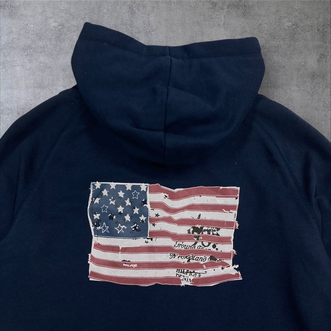 타미힐피거 네이비 컬러 성조기 빅로고 후드 집업 상품이미지2