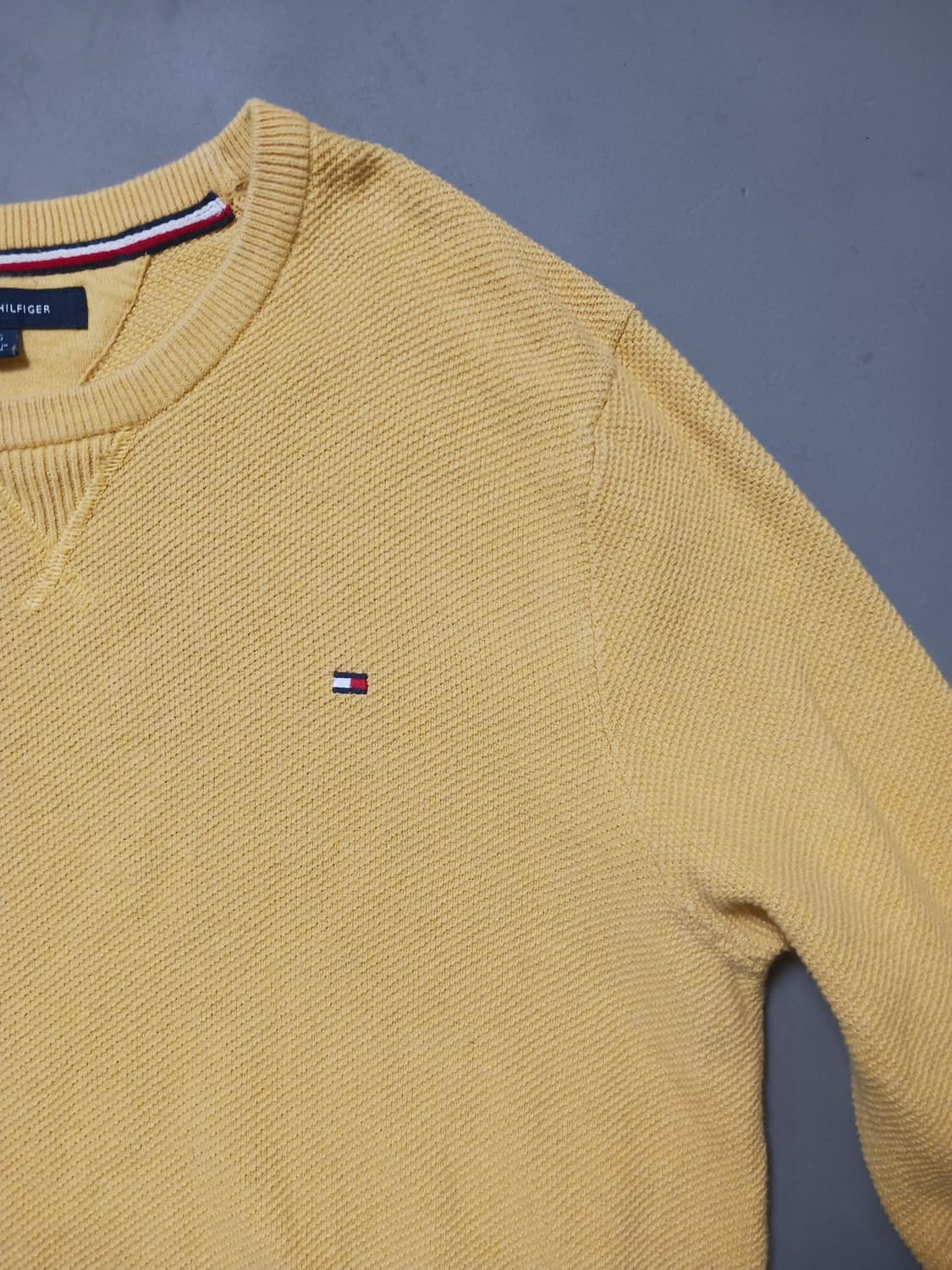 [L] 타미힐피거 와플 머스타드 라운드넥 니트 상품이미지3