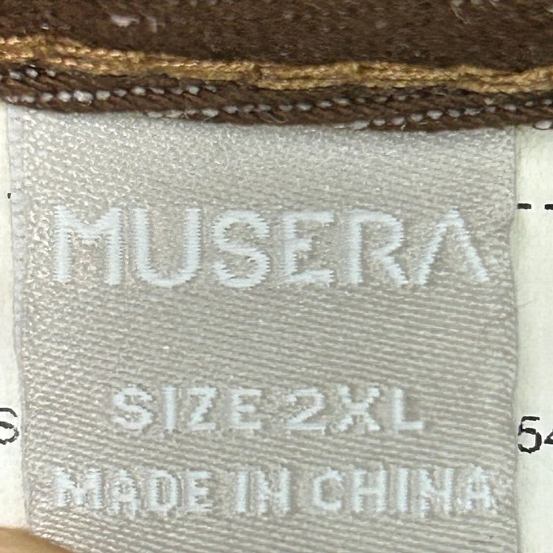 [새상품] MUSURA 브라운 컬러와이드 핏 데님 팬츠 2XL 상품이미지5