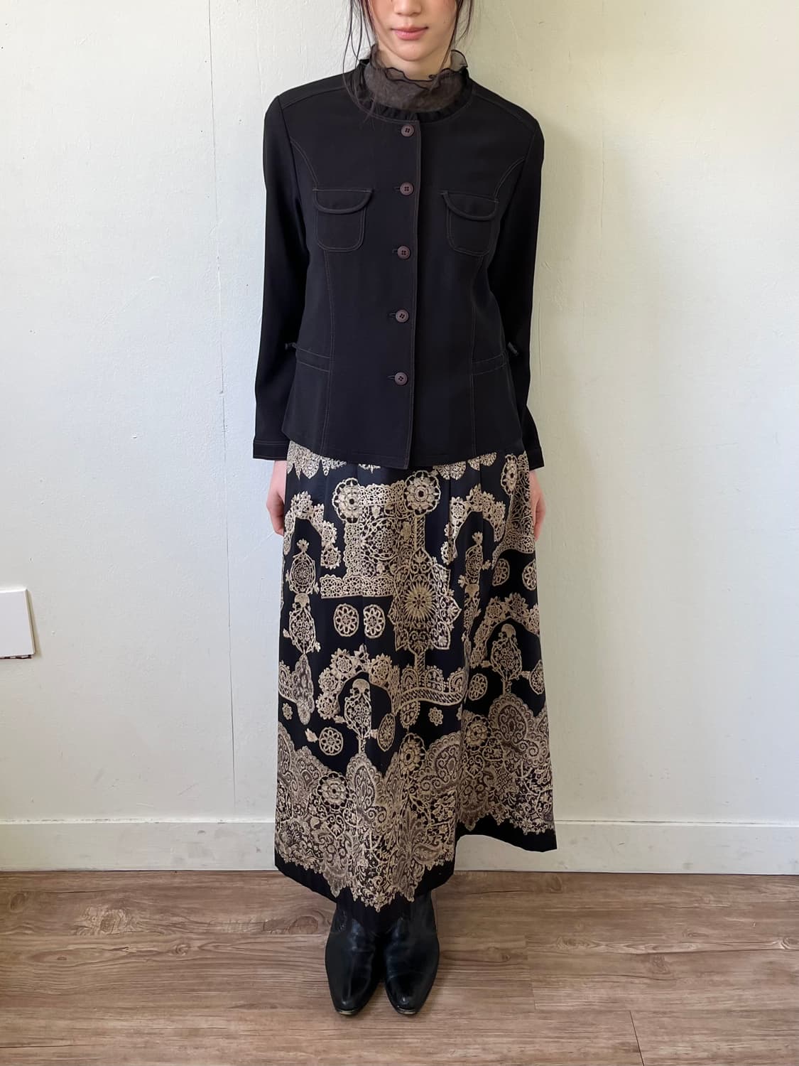 Japan vtg 브라운 셔링 자켓 상품이미지8