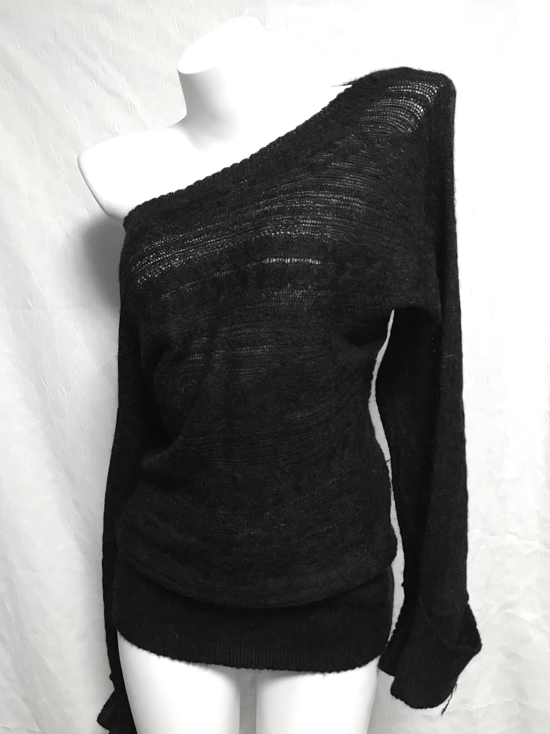 빈티지 갸루 원 오프숄더 니트 롱슬리브 탑 상품이미지1