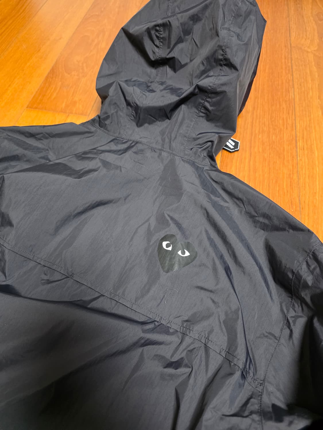 [2XL] 꼼데가르송 플레이 x 까웨 자켓 바람막이 블랙 상품이미지4