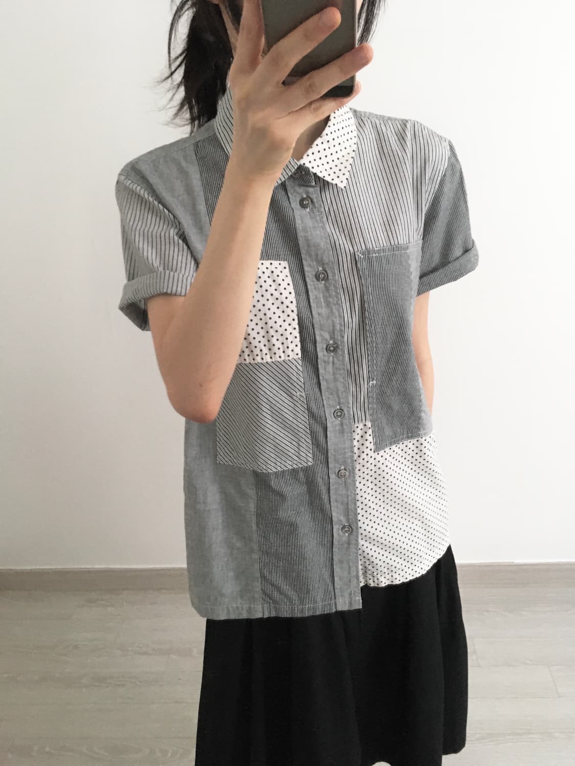mixed pattern shirt 상품이미지3