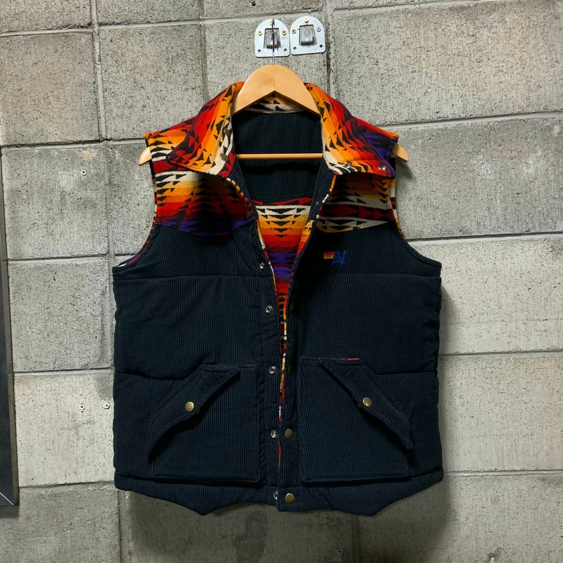 USA Aviator nation 울 나바호 패디드 베스트 L 상품이미지7