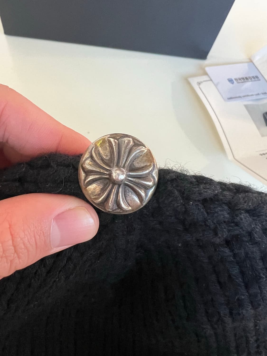 크롬하츠 크로스 레더패치 캐시미어 비니 상품이미지3