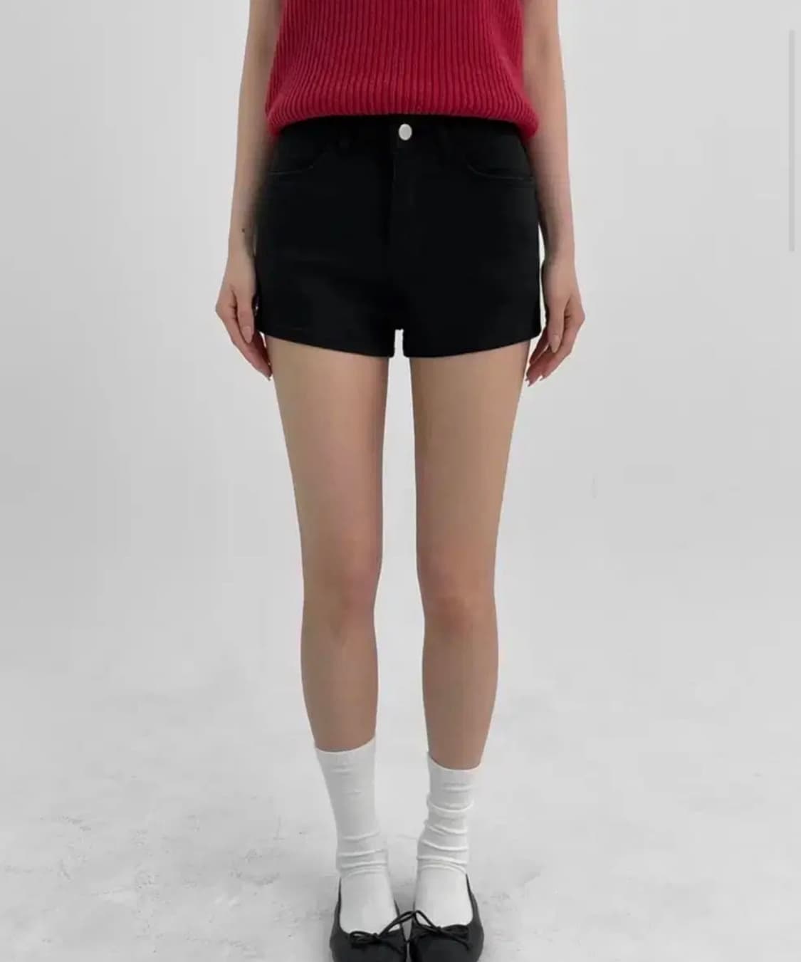 (택O) 블랙업 리프린 코튼 숏팬츠 M 상품이미지1