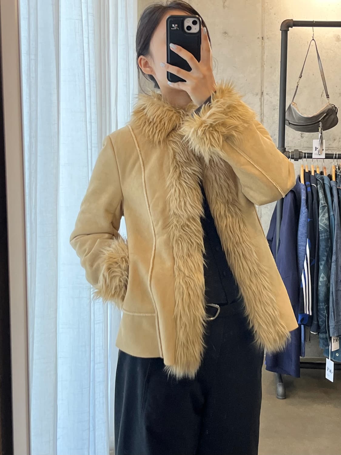 LUVULITE 스웨이드 퍼 시어링 자켓 상품이미지5