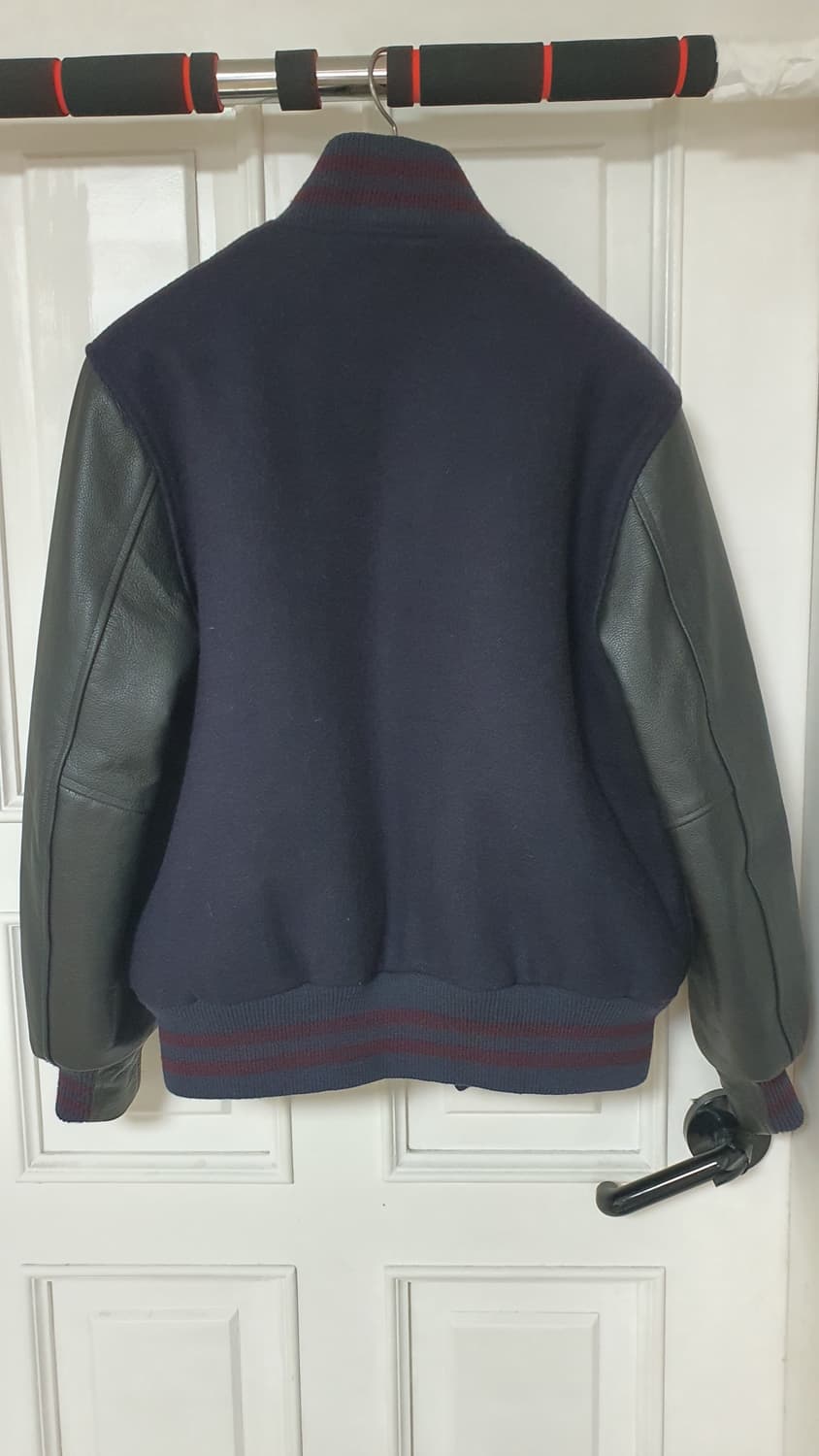 골든베어 가죽 배색 바시티자켓 m 상품이미지2