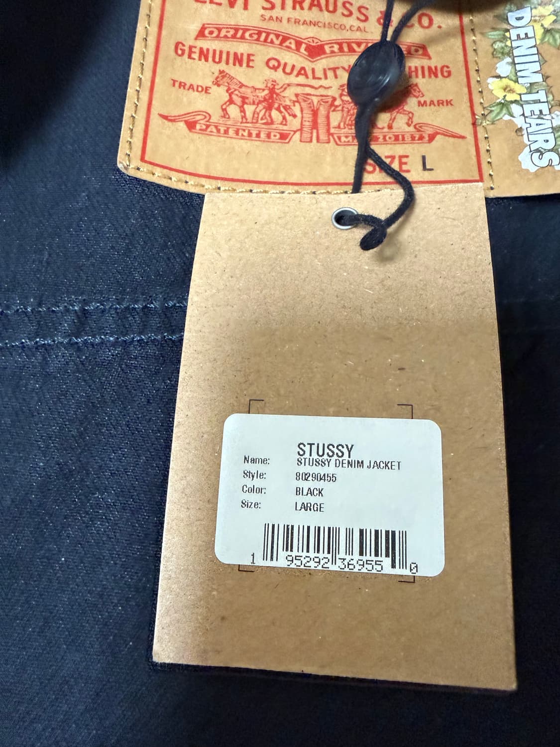스투시 x 아워레가시 x 데님 티어스 TTL 데님 자켓 블랙 L size 상품이미지4
