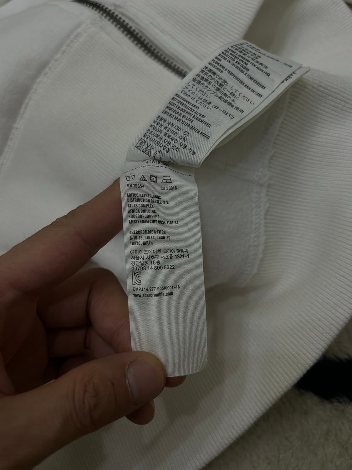 [XL]아베크롬비 머슬핏 후드집업/화이트/기모 상품이미지5