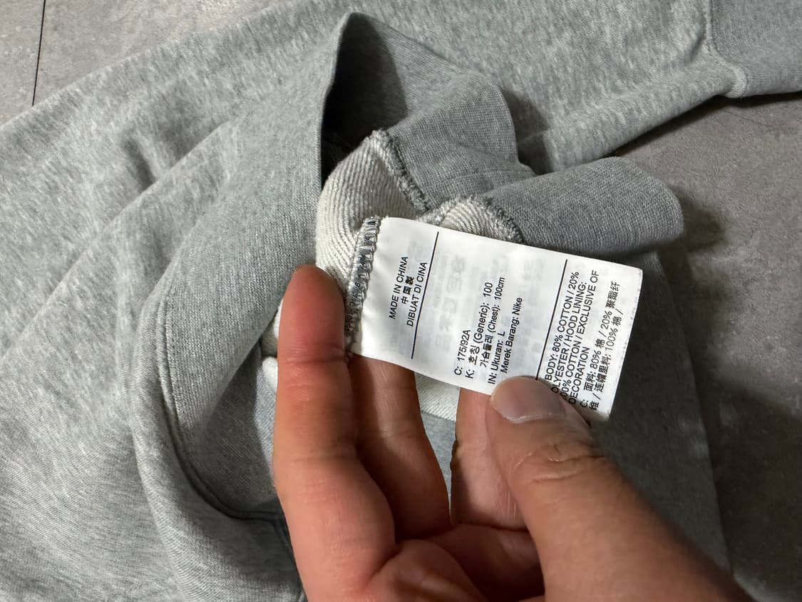 나이키 그레이컬러 빈티지  스우시 스웻후디셔츠 100size   상품이미지4