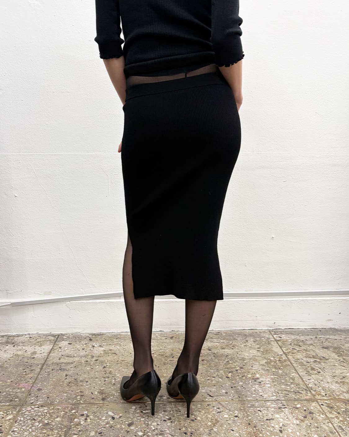 올세인츠 리브드 니트 스커트 상품이미지3