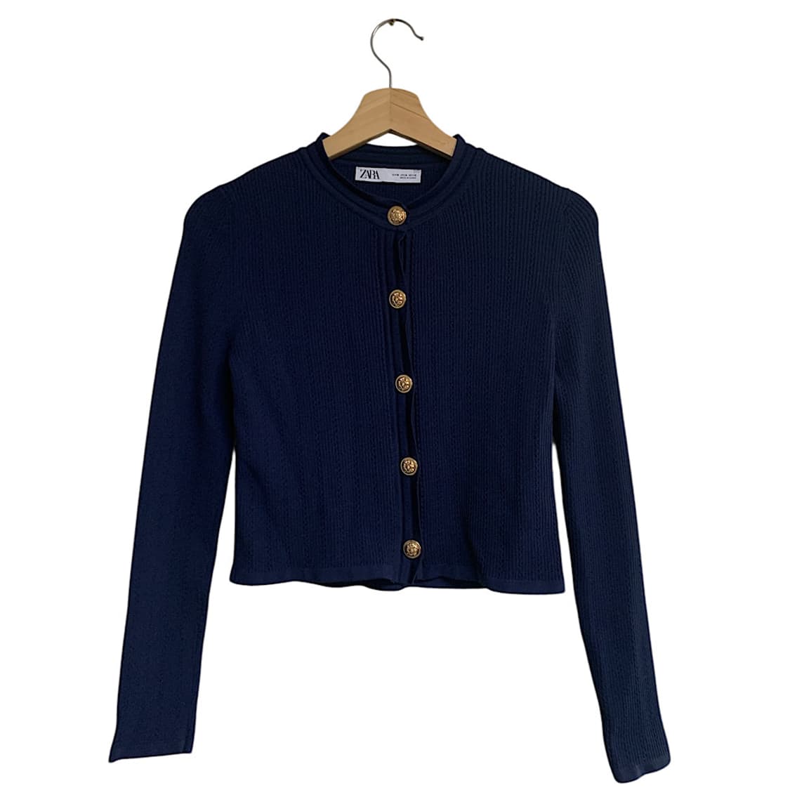 ZARA 자라 여성 네이비 금장버튼 가디건 M 상품이미지1