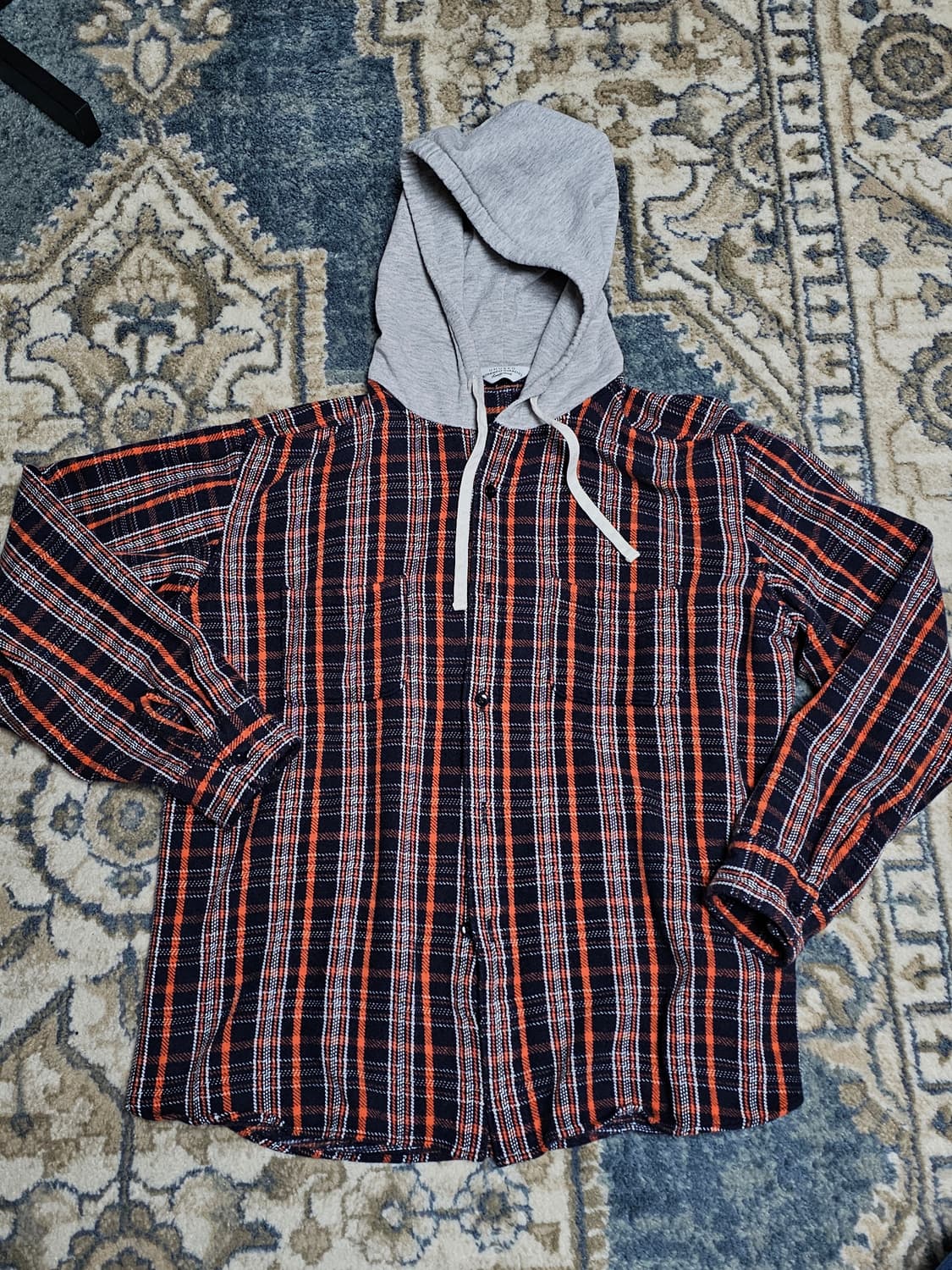 [3] 언유즈드 후드 플란넬 네이비체크 상품이미지3