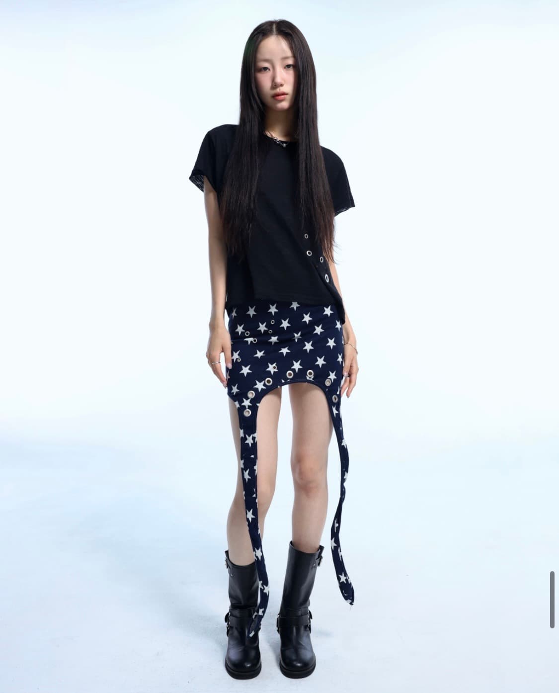 Star Eyelet Halterneck Sleeveless - Navy 상품이미지4