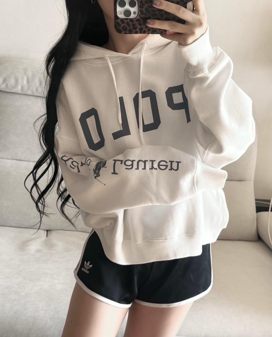 폴로 랄프로렌 흰파 후드티 (QR) 상품이미지1