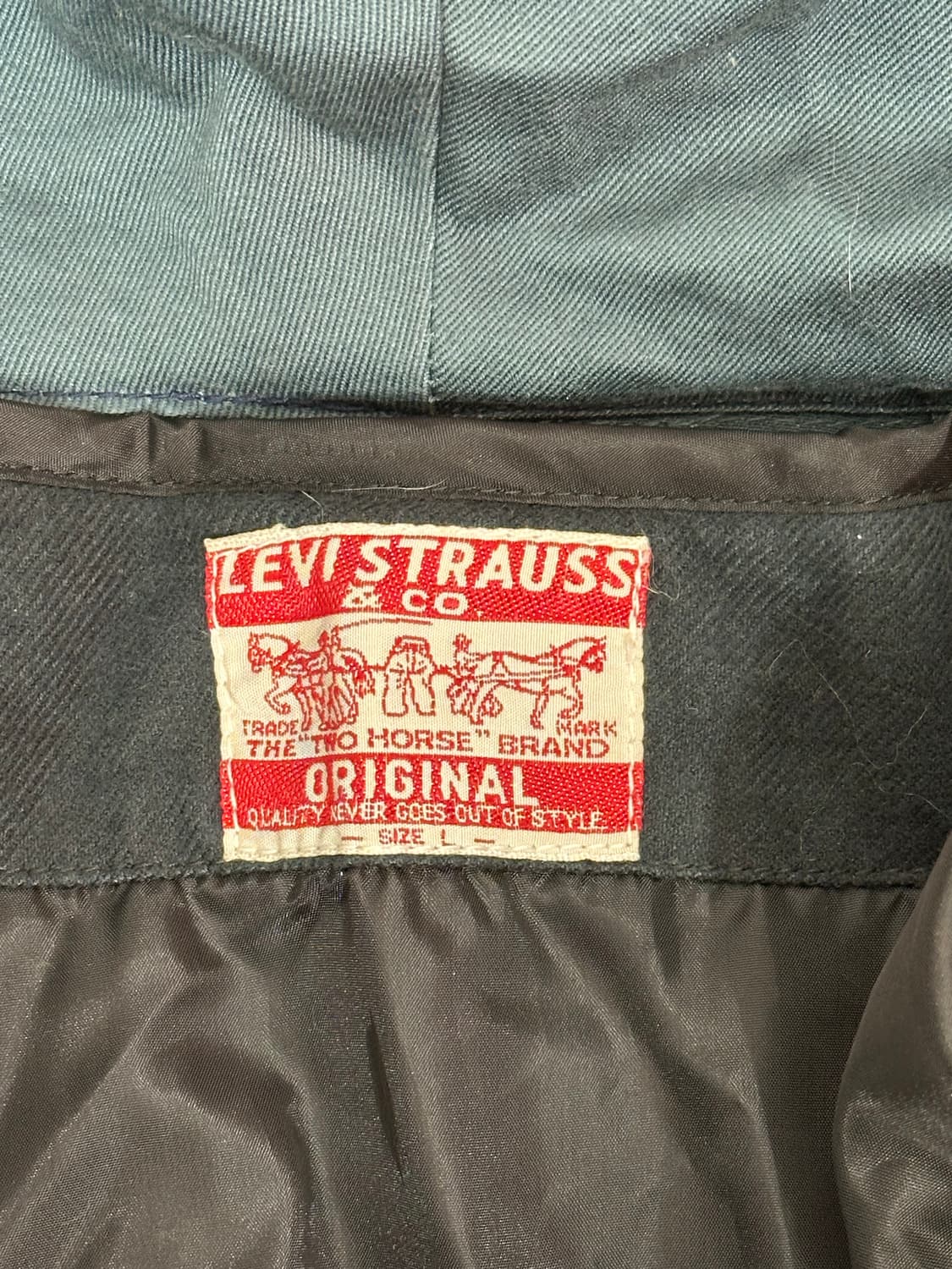 리바이스 그린 투홀스 탭 m-51 피쉬테일 복각 후드 밀리터리 자켓 L 상품이미지6