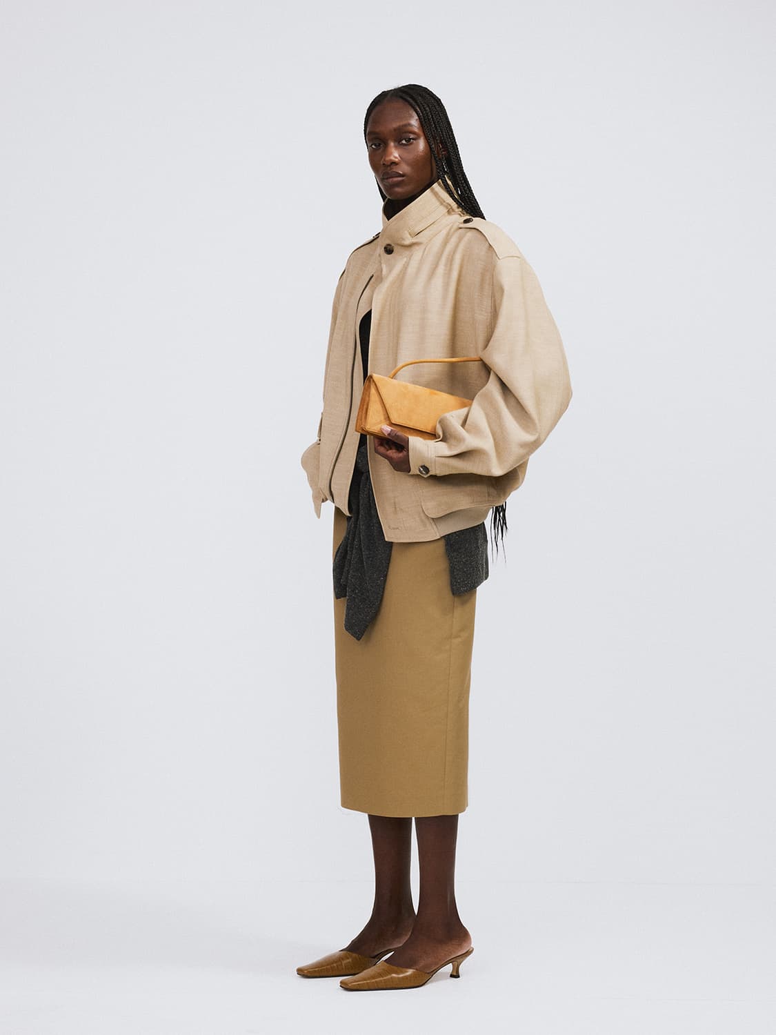 렉토 RECTO 비스코스 헌팅 점퍼 베이지 상품이미지3