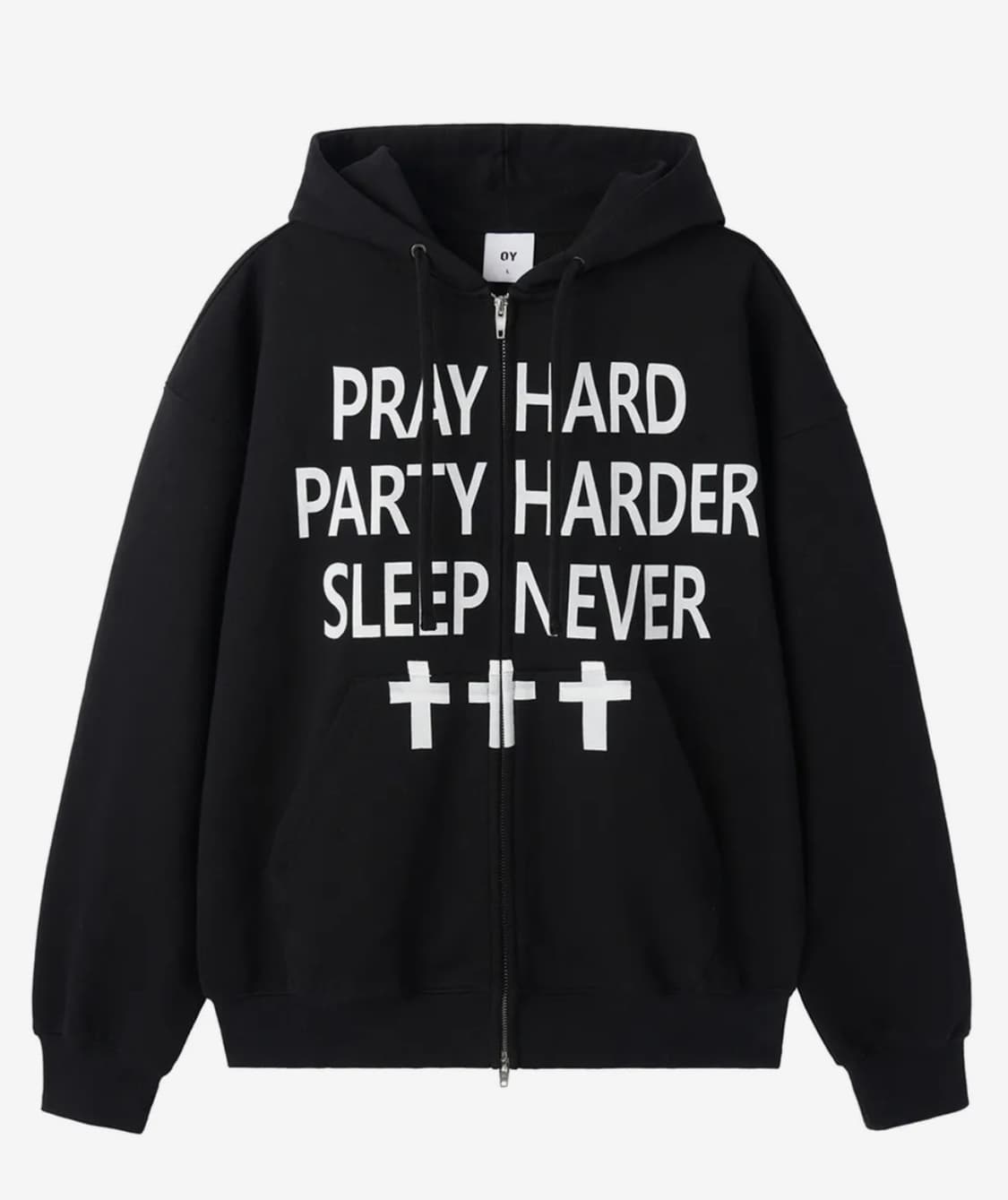 오와이 Pray hard hoodie zip up 후드집업 상품이미지1