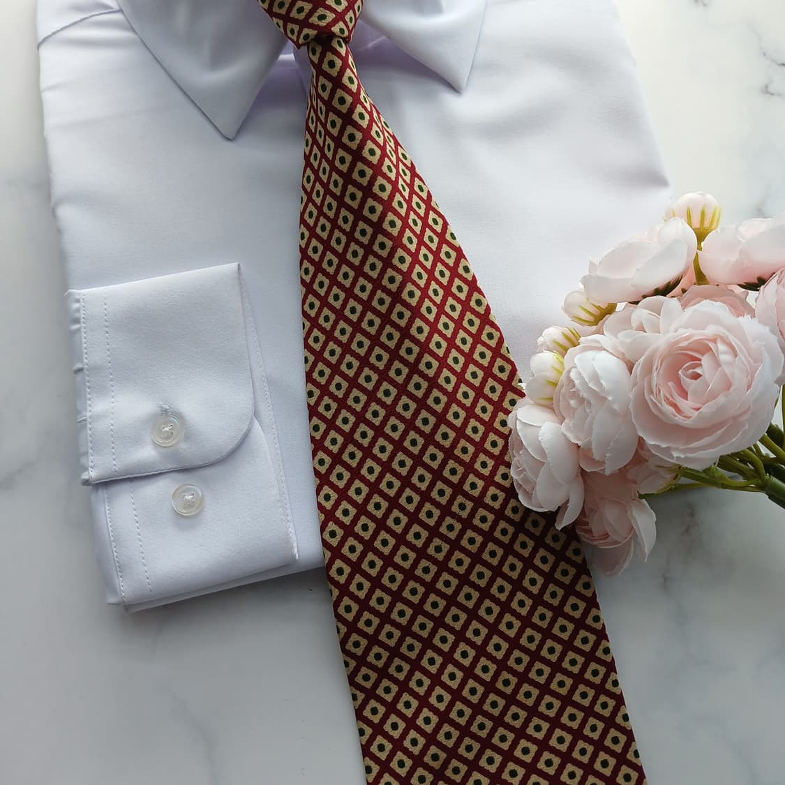 조르지오 아르마니 실크 기하 패턴 넥타이 10.1cm B등급 A18727 상품이미지5