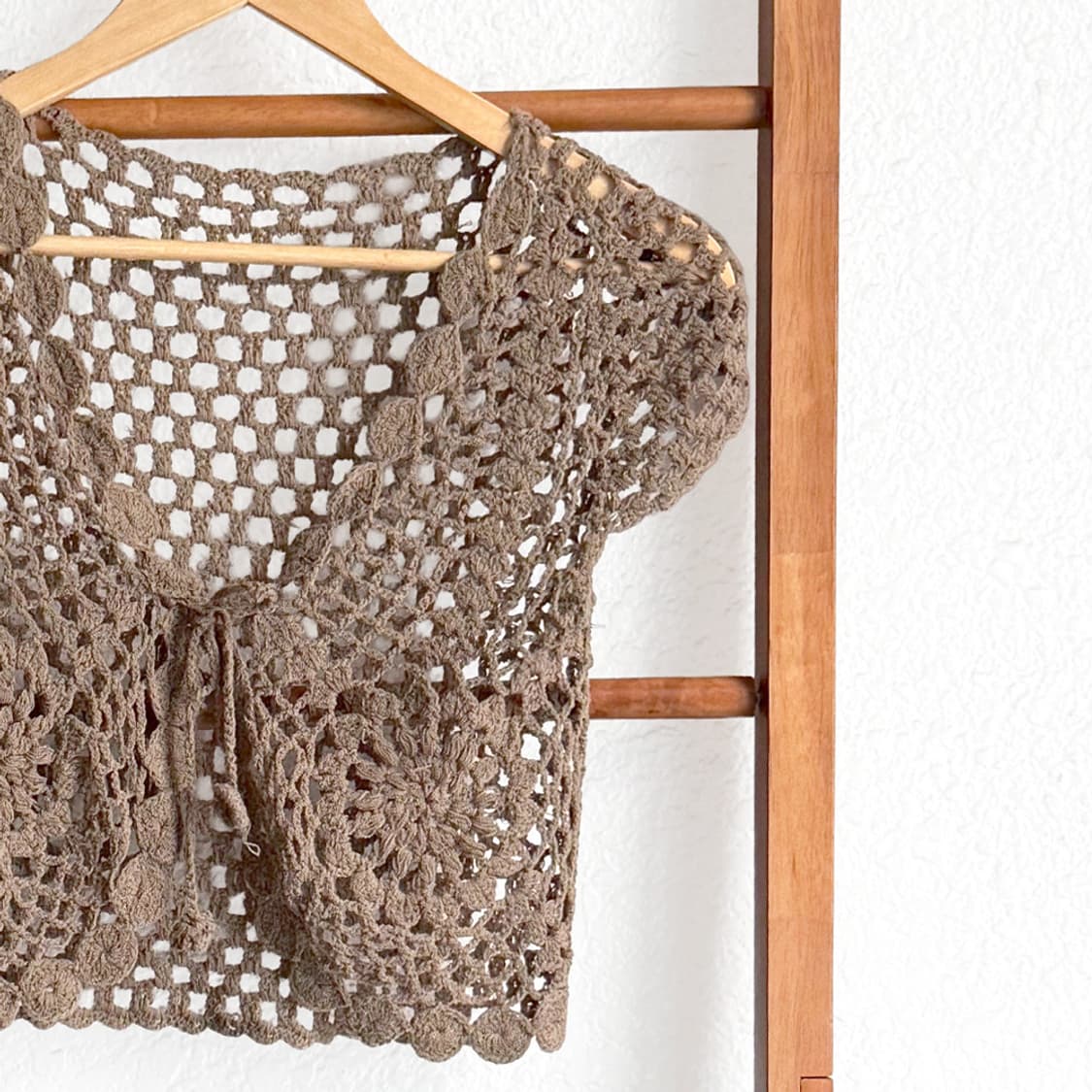 브라운 크로셰 니트 베스트 상품이미지8