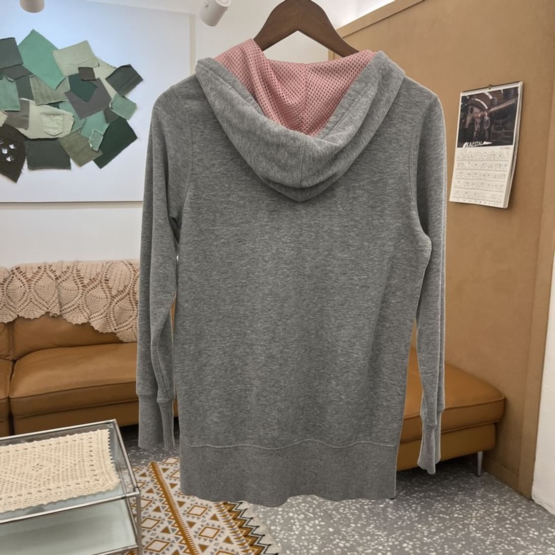 나이키 Y2K 딱붙핏 딸기우유 핑크 투웨이 롱 후드집업 L C10752 상품이미지4