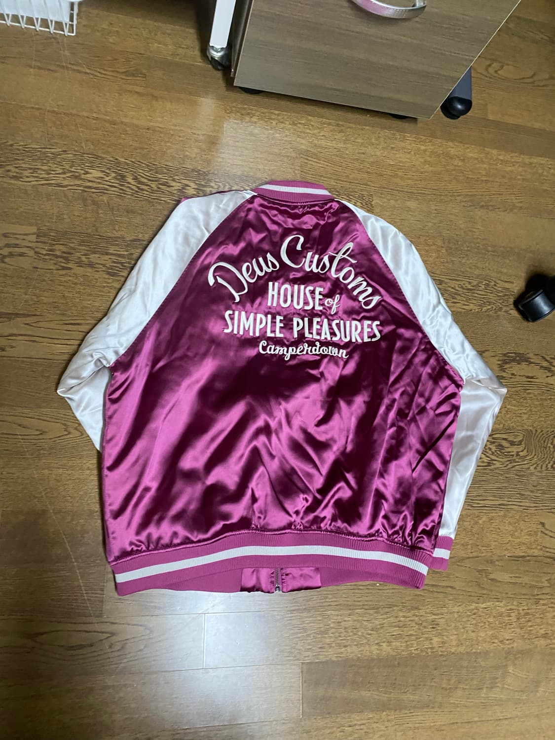 데우스 리미널 봄버 사틴 자켓 핑크 xl 상품이미지2